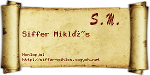 Siffer Miklós névjegykártya